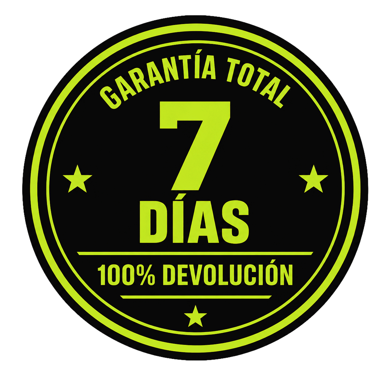 Garantía total 7 días — 100% devolución